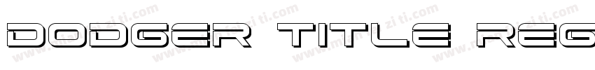 Dodger Title Regular字体转换